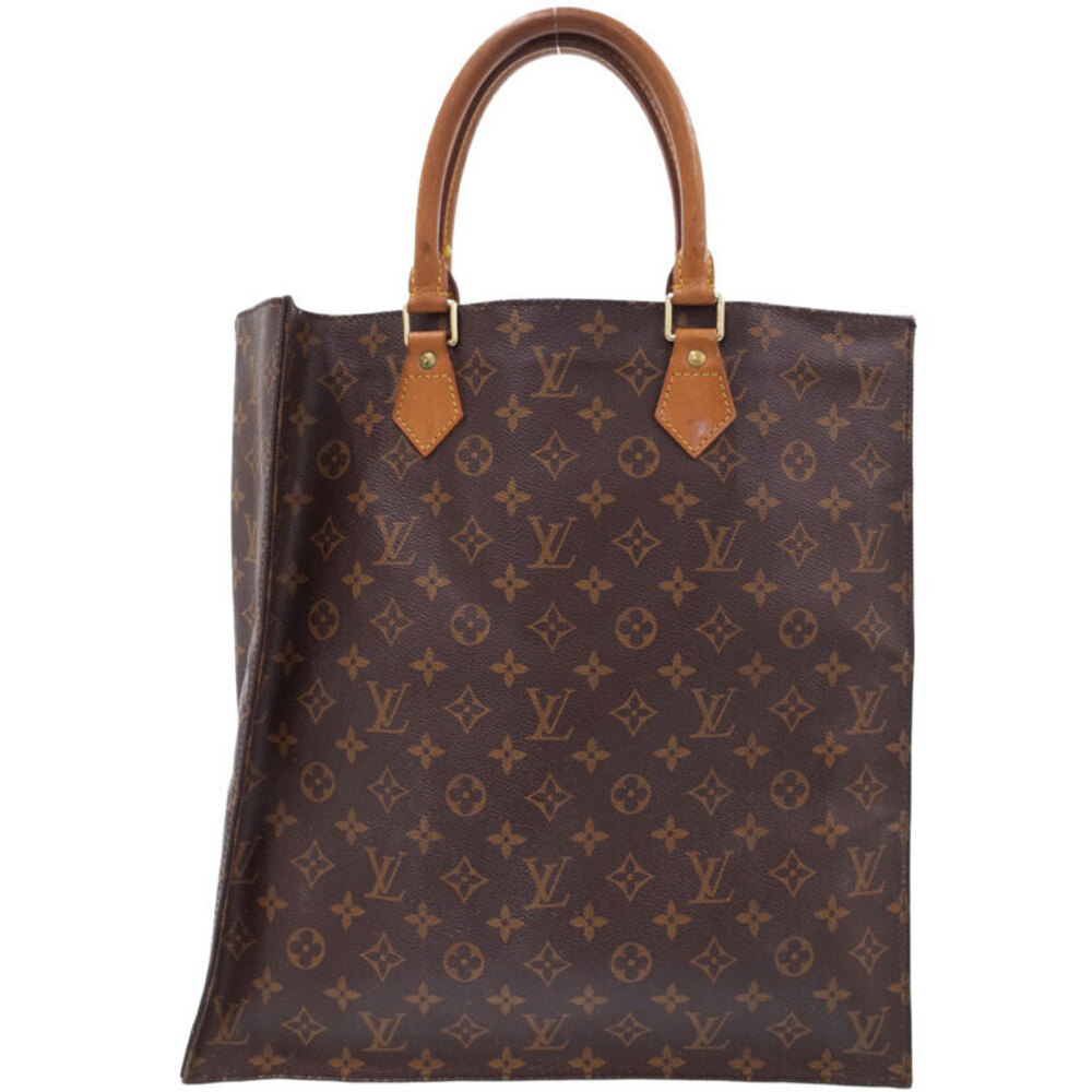 Louis Vuitton Plat Sac Tote Leather Monogram Brown Bag